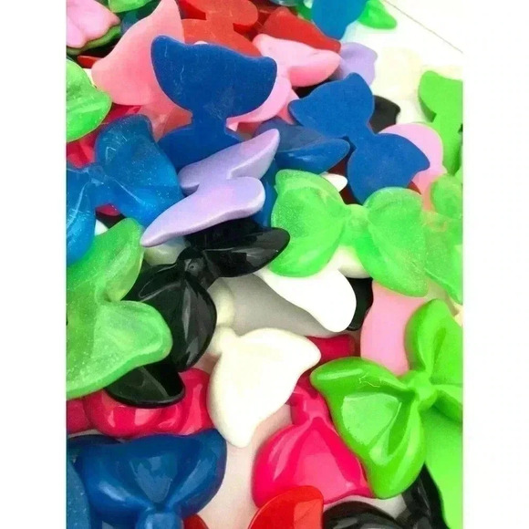 30 pc Resin Large Bows 2" Glitter Kawaii Resin Flatbacks Craft Supplies Assorted - Picture 6 of 9